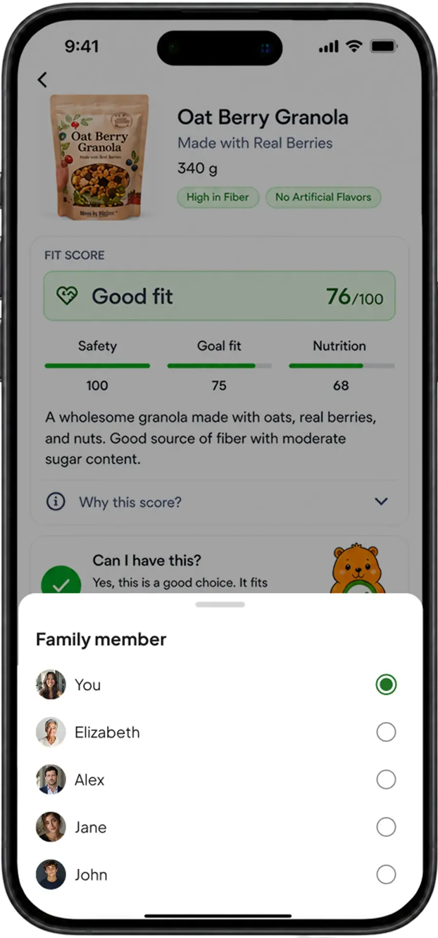 Switch between family members