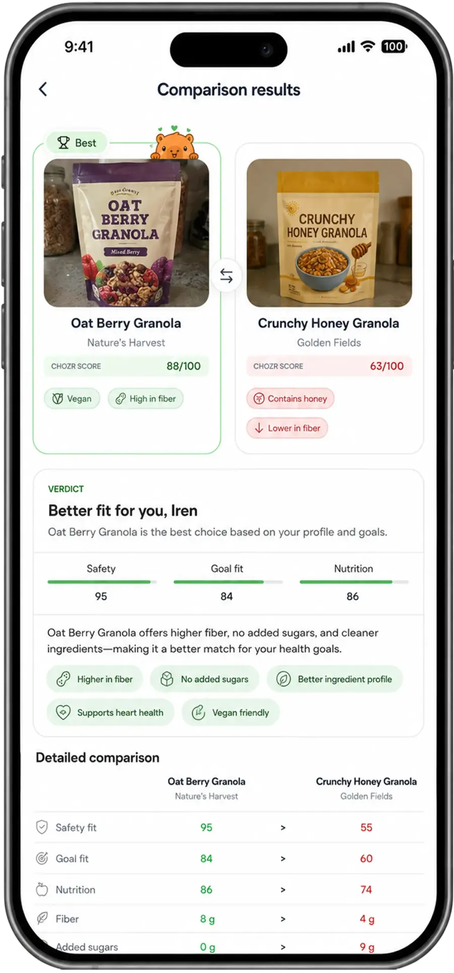 Compare options side by side